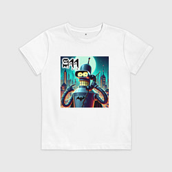 Футболка хлопковая детская Бендермен оператор службы спасения, цвет: белый