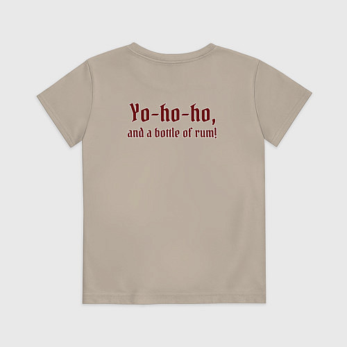 Детская футболка Одноглазый пират Йо-хо-хо и бутылка рома / Миндальный – фото 2