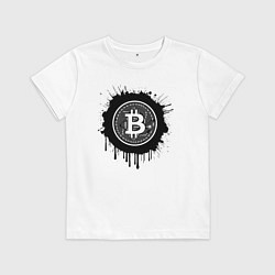 Детская футболка Биткоин в черной красках