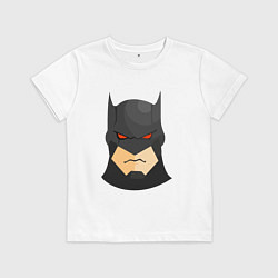 Футболка хлопковая детская Голова Бэтмена, цвет: белый