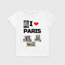 Детская футболка I love Paris