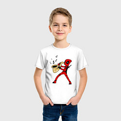 Футболка хлопковая детская Deadpool jazz, цвет: белый — фото 2
