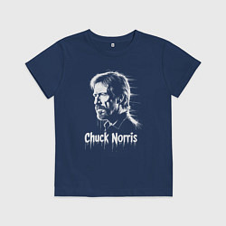 Детская футболка Чак Норрис в краске художественный портрет