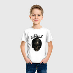 Футболка хлопковая детская Full throttle Череп мотоциклиста, цвет: белый — фото 2