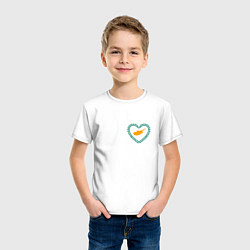 Футболка хлопковая детская Кипр в сердечке, цвет: белый — фото 2