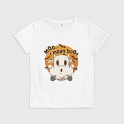 Детская футболка Корова привидение: moo-boo - буу-муу
