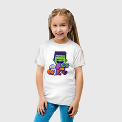 Футболка хлопковая детская Милый Франкенштейн, цвет: белый — фото 2