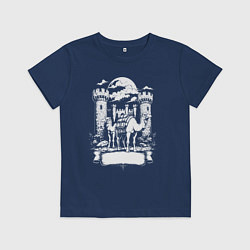 Детская футболка Верблюды под луной у замка Челябинск