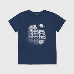 Футболка хлопковая детская Колизей в лучах вечности, цвет: тёмно-синий