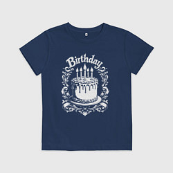 Детская футболка День рождения торт в орнаменте