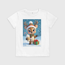 Детская футболка Милый мультяшный олень