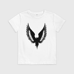 Футболка хлопковая детская Крылатый силуэт Banksy, цвет: белый