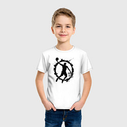 Футболка хлопковая детская Данк в круге, цвет: белый — фото 2