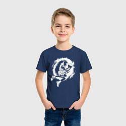 Футболка хлопковая детская Динамика баскетбола аниме, цвет: тёмно-синий — фото 2