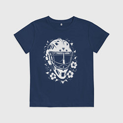 Детская футболка Шлем-маска в цветочном обрамлении