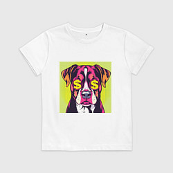 Детская футболка Поп-арт собака: деньги в фокусе