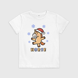 Детская футболка Лошадь и снежинки, символ года