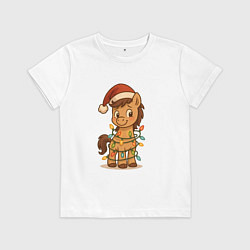 Детская футболка Лошадка в гирлянде