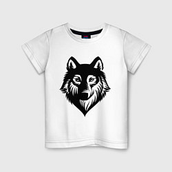 Футболка хлопковая детская Призрачный волк, цвет: белый
