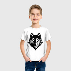 Футболка хлопковая детская Призрачный волк, цвет: белый — фото 2