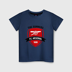 Футболка хлопковая детская FC Arsenal: The Gunners, цвет: тёмно-синий