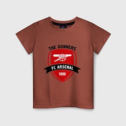 Футболка хлопковая детская FC Arsenal: The Gunners, цвет: кирпичный