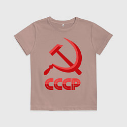 Футболка хлопковая детская СССР Логотип, цвет: пыльно-розовый