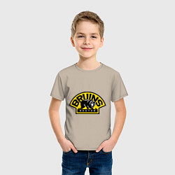 Футболка хлопковая детская HC Boston Bruins Label, цвет: миндальный — фото 2