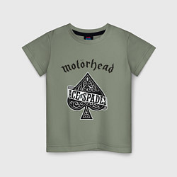 Футболка хлопковая детская Motorhead: Ace of spades, цвет: авокадо