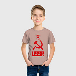 Футболка хлопковая детская СССР - великая держава, цвет: пыльно-розовый — фото 2