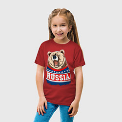 Футболка хлопковая детская Made in Russia: медведь, цвет: красный — фото 2