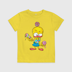 Футболка хлопковая детская Утка, цвет: желтый