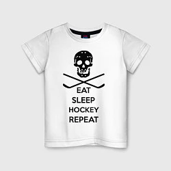 Детская футболка Eat sleep hockey repeat