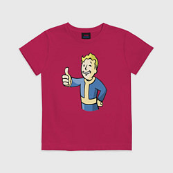 Футболка хлопковая детская Fallout vault boy, цвет: маджента