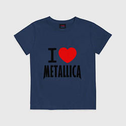 Футболка хлопковая детская I love Metallica, цвет: тёмно-синий