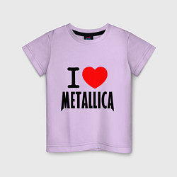 Футболка хлопковая детская I love Metallica, цвет: лаванда