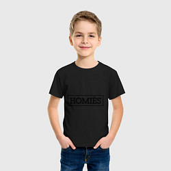Футболка хлопковая детская Homies цвета черный — фото 2