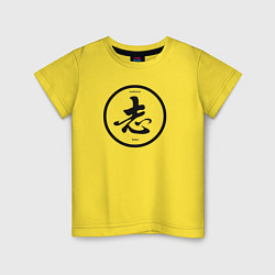 Футболка хлопковая детская Китайский иероглиф, цвет: желтый