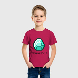 Футболка хлопковая детская Minecraft Diamond, цвет: маджента — фото 2