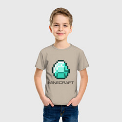 Футболка хлопковая детская Minecraft Diamond, цвет: миндальный — фото 2