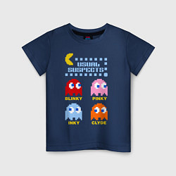 Футболка хлопковая детская Pac-Man: Usual Suspects, цвет: тёмно-синий