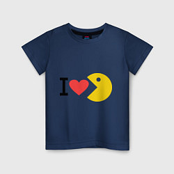 Футболка хлопковая детская I love Packman, цвет: тёмно-синий