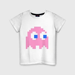 Футболка хлопковая детская Pac-Man: Pinky, цвет: белый