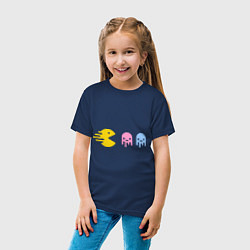 Футболка хлопковая детская Pac-Man: Fast Eat, цвет: тёмно-синий — фото 2