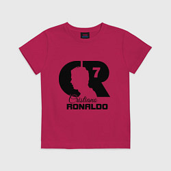 Футболка хлопковая детская CR Ronaldo 07, цвет: маджента