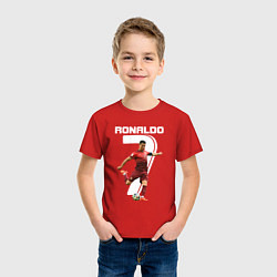 Футболка хлопковая детская Ronaldo 07 цвета красный — фото 2