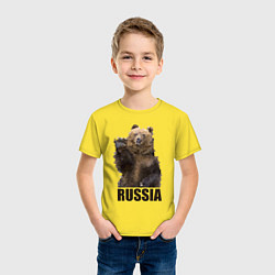 Футболка хлопковая детская Russia: Poly Bear, цвет: желтый — фото 2