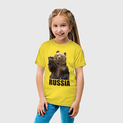 Футболка хлопковая детская Russia: Poly Bear, цвет: желтый — фото 2