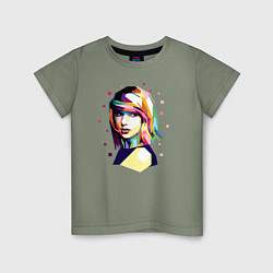 Футболка хлопковая детская Taylor Swift Art, цвет: авокадо