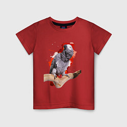 Детская футболка Серый попугай